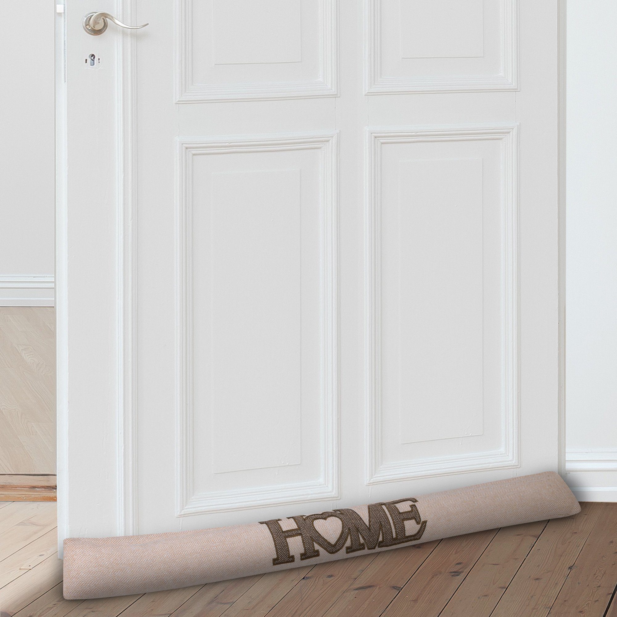 Beautissu Zugluftstopper Zugluftstopper 120 cm lang Tuuli Tuuli 120, Natur, Windstopper als Türvorleger, Haustür Rolle und Kälteschutz Luftstopper – Bild 5 von 5