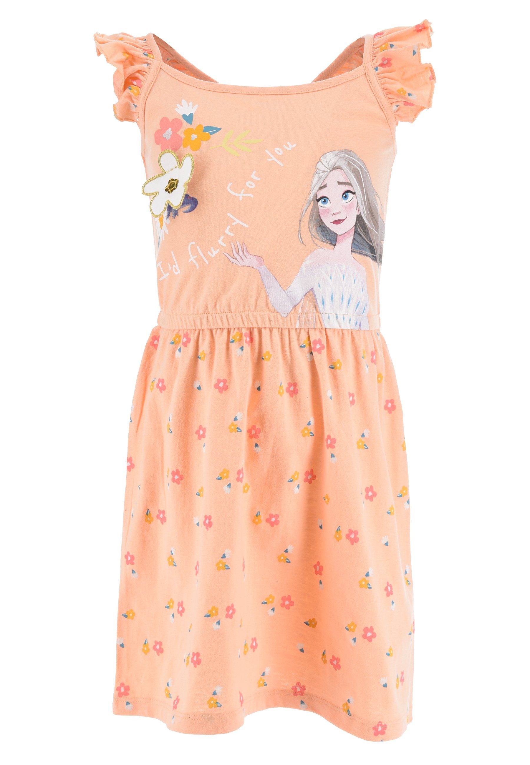 Disney Frozen Trägerkleid Elsa Kleid Träger-Kleid Sommer Dress