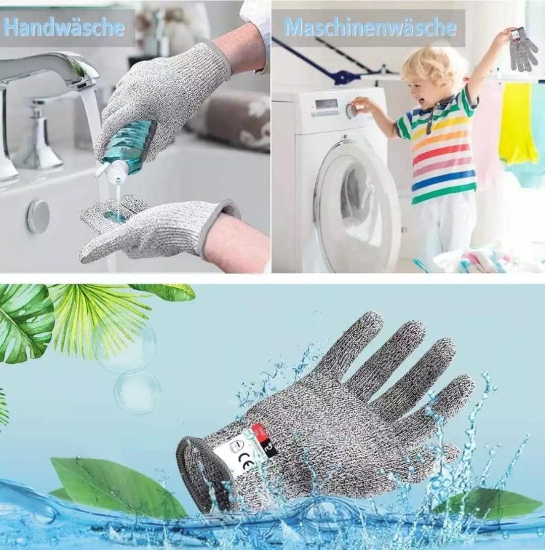LA CUTE Schnittschutzhandschuhe Schnittschutzhandschuhe für Kinder, schnittfest EN 388 Level 5. (ein Paar kindersichere, schnittfeste Handschuhe für Küche und Basteln., 2-St., 1 Paar schnittfeste Kinderhandschuhe, sicher und robust) Kindersichere Schnittschutzhandschuhe, leicht und bequem.