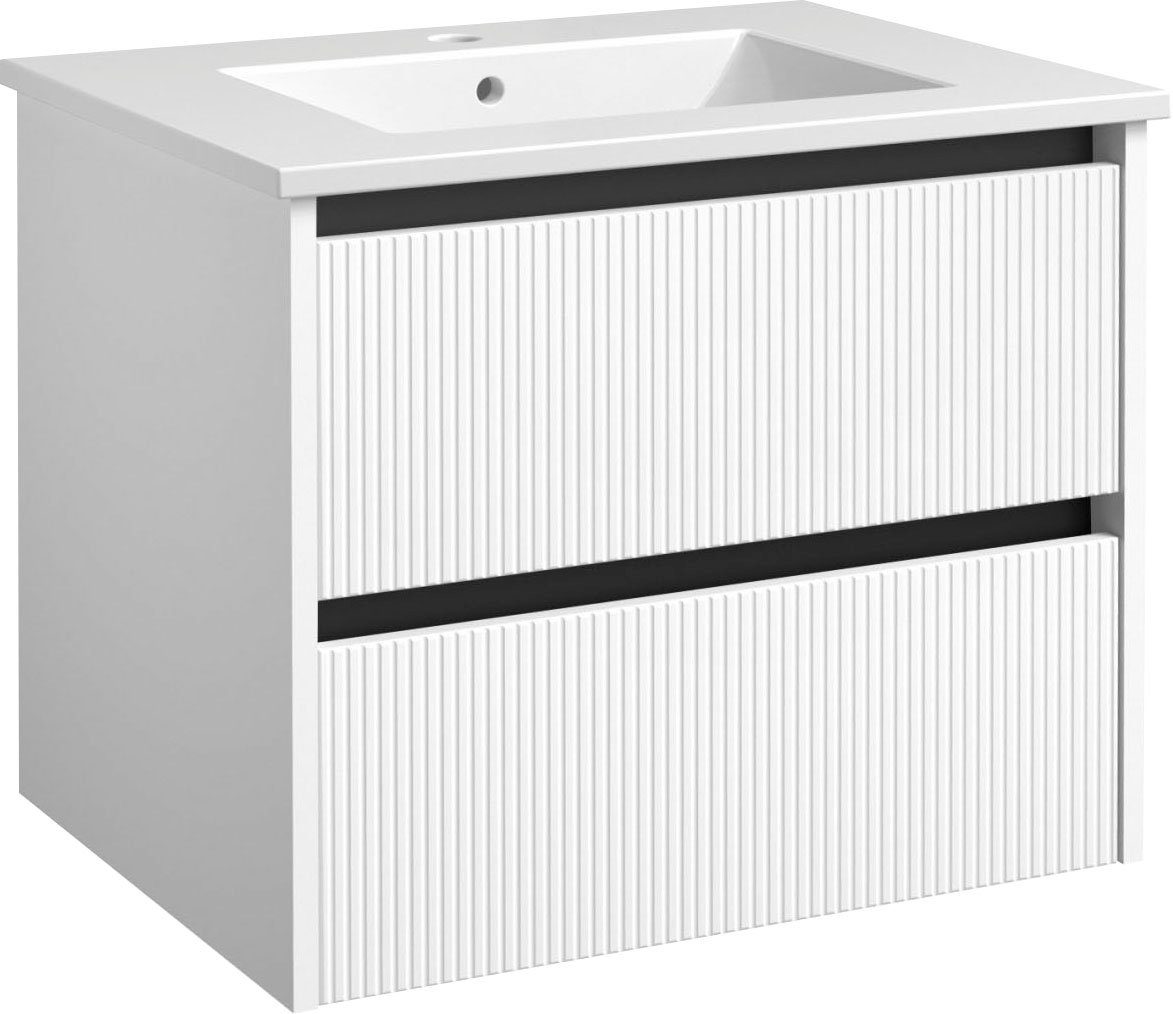 welltime Waschtisch Urban, mit Keramik Waschbecken, 2 Schubladen mit Softclose, Breite 60 cm