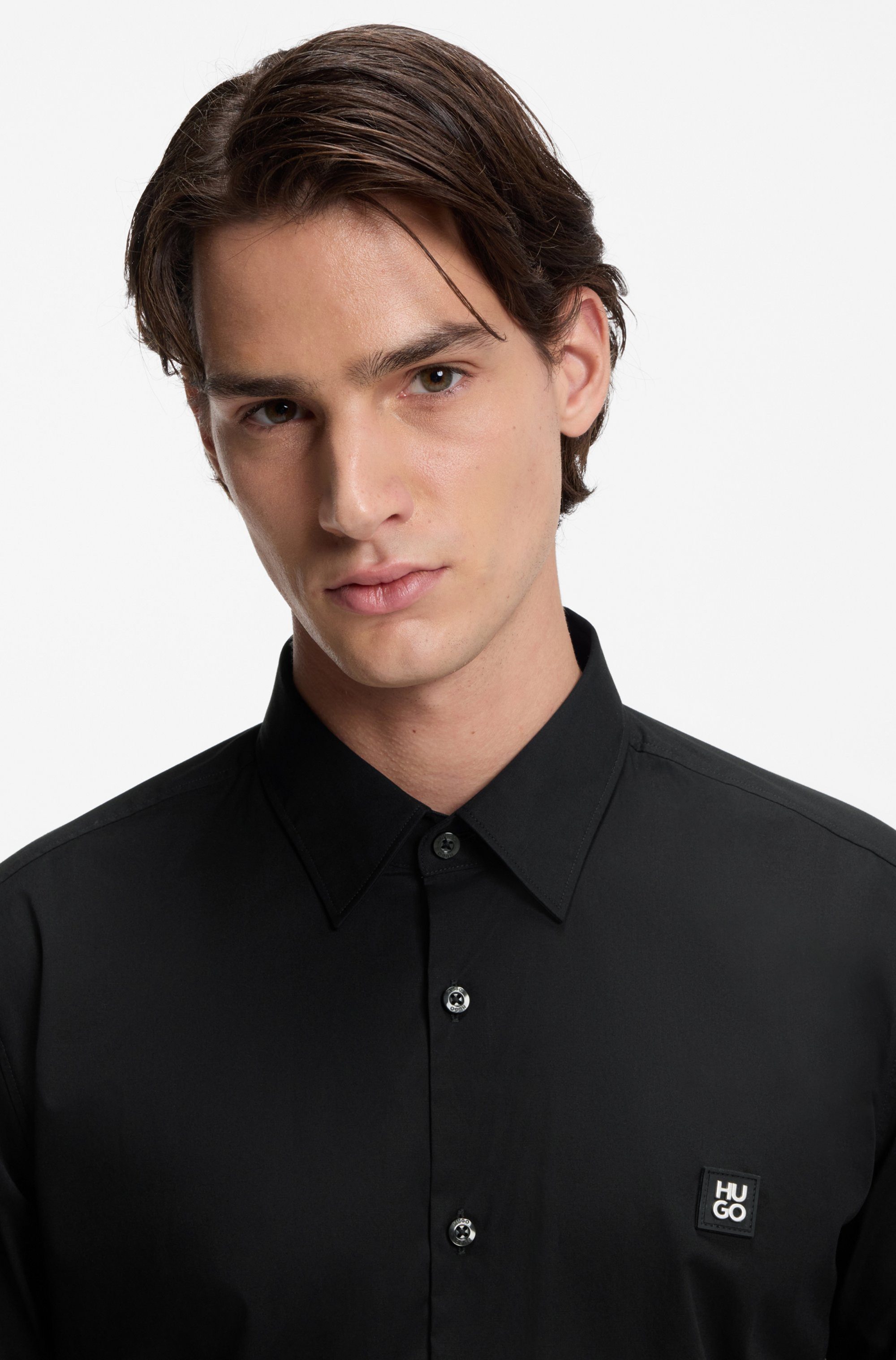HUGO Businesshemd Ermo Kentkragen, Slim Fit, Baumwoll-Stretch