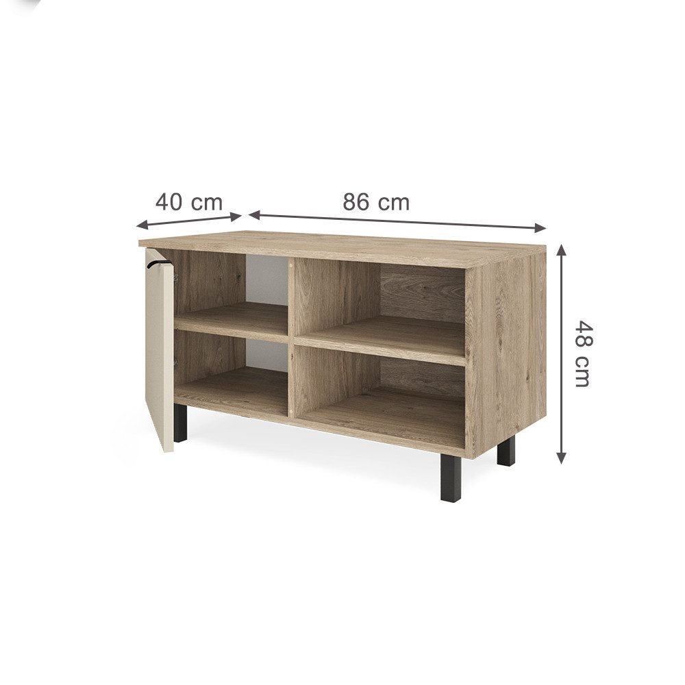 Vicco Schuhregal Puerto, Eiche/Cashmere, 86 x 48 cm