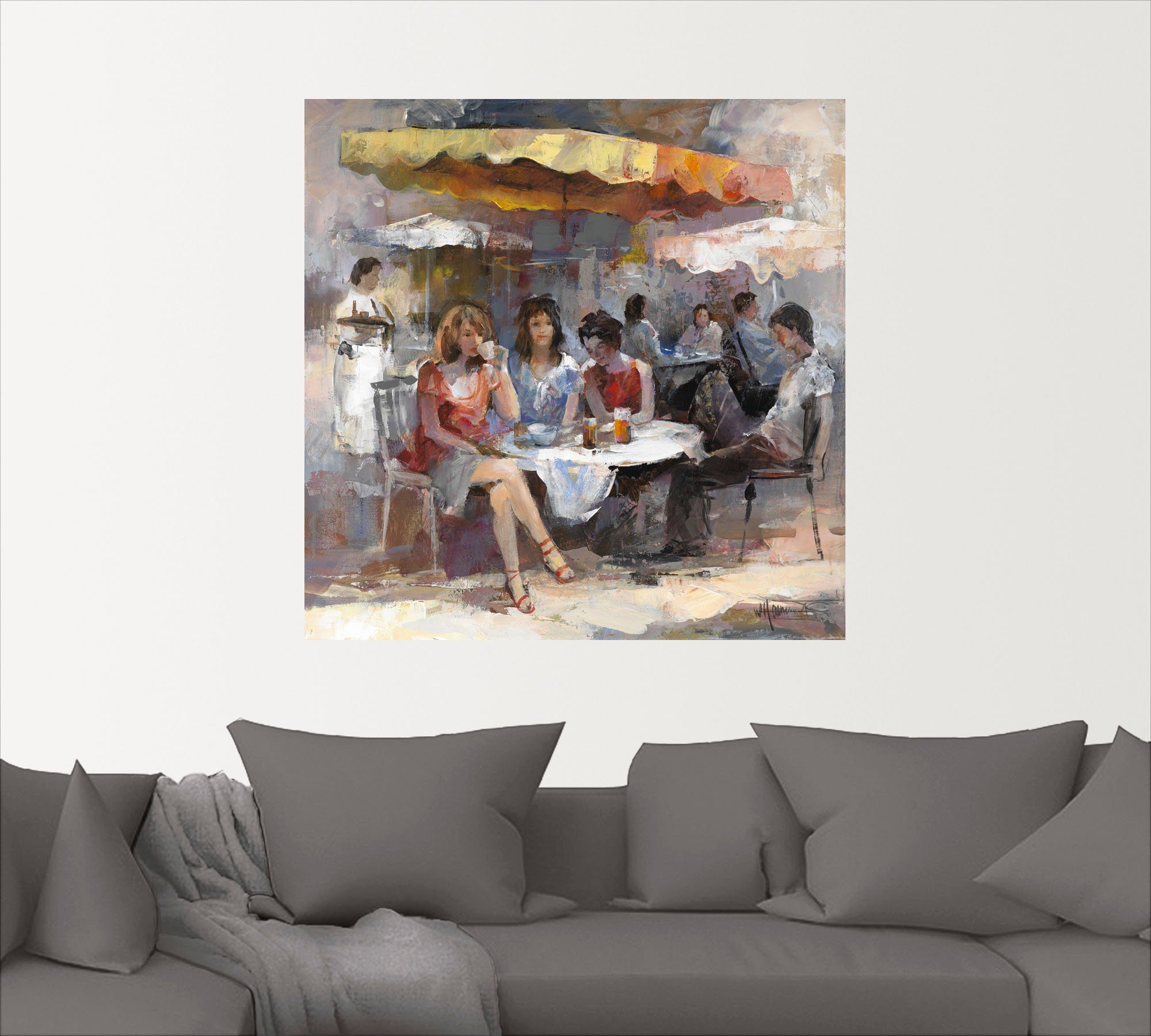 Familien oder Größen im & Café in II, versch. (1 Wandbild Poster Damen Wandaufkleber als Artland Leinwandbild, Gruppen St),