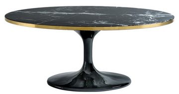 Casa Padrino Couchtisch Luxus Couchtisch Oval Schwarz / Messingfarben 120 x 60 x H. 50,5 cm - Luxus Wohnzimmertisch