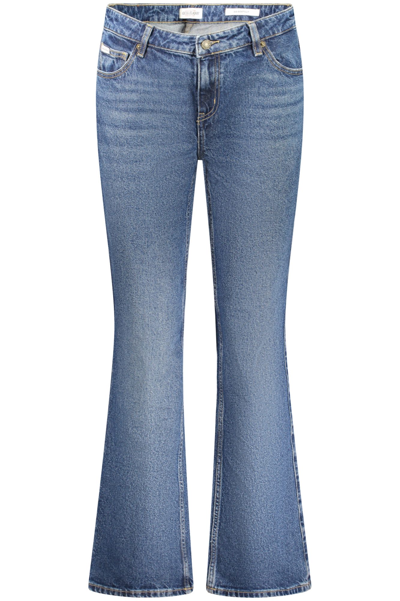GUESS JEANS 5-Pocket-Jeans Bootcut Damen Jeans Blau mit Ausgewaschenem Effekt und Logo