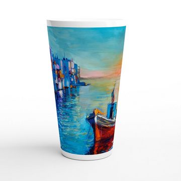 Alltagszauber Latte-Macchiato-Tasse - Jumbo-Tasse FISCHERHAFEN, Keramik, extra groß, für 500ml Inhalt