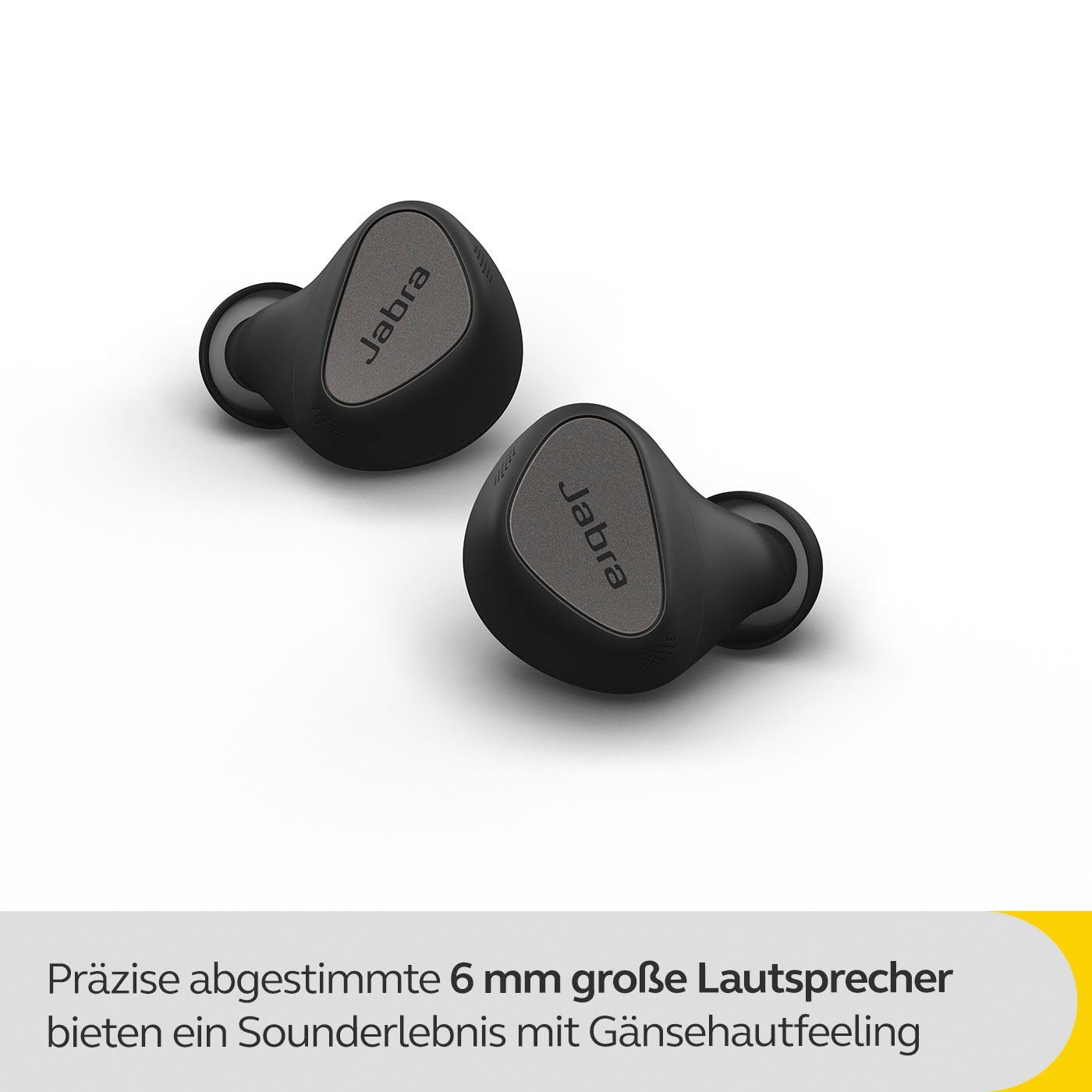 Jabra Elite 5 wireless Cancelling hybrider (ANC), (Active (ANC) Bluetooth, Siri, Alexa, aktiver mit Google Noise In-Ear-Kopfhörer Geräuschunterdrückung Schwarz/silberfarben Assistant