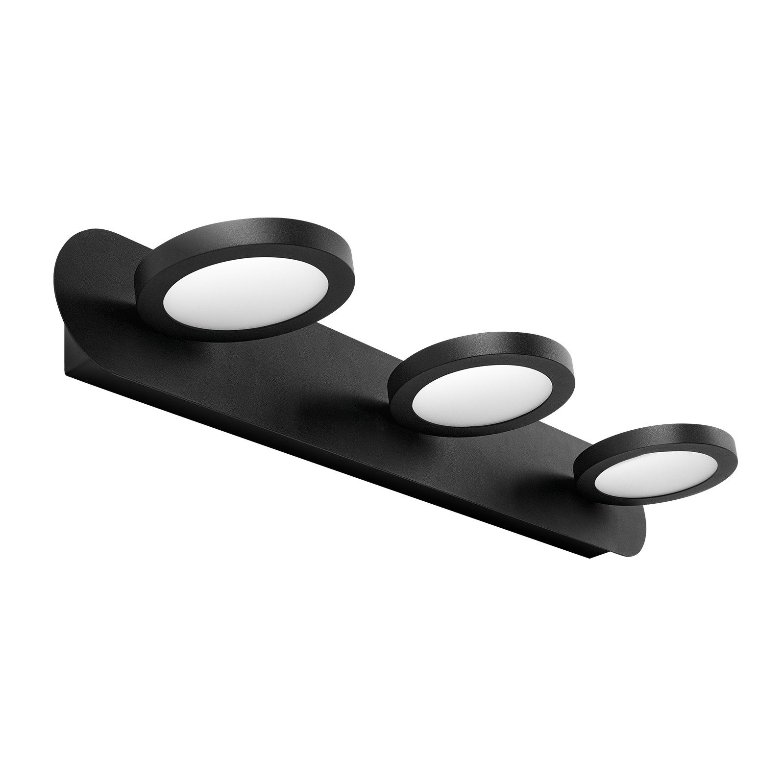 EMKE LED Wandleuchte Spiegelleuchte 3 Schwenkbar flammig 4000K Neutralweiß Licht, LED fest integriert, Neutralweiß, L: 50cm IP20 für Schlafzimmer, Wohnzimmer Schwarz mattiert