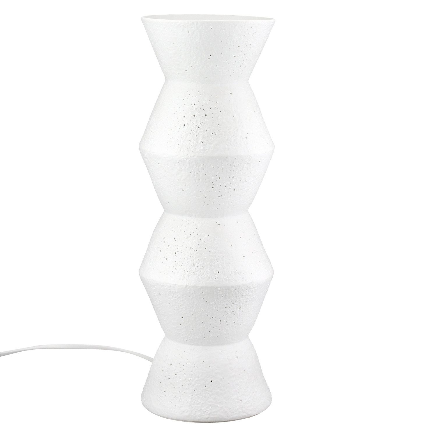 GILDE Tischleuchte SAPPORO Tischleuchte - weiß - Porzellan - Höhe 45,5cm x Ø 15cm - Lampe, Tischlampe - Schreibtischlampe - Nachttischlampe