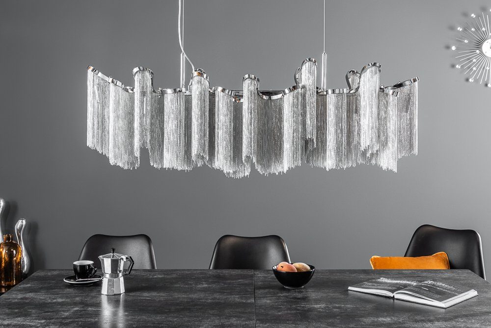 riess-ambiente Hängeleuchte ROYAL 118cm silber, ohne Leuchtmittel, Wohnzimm günstig online kaufen