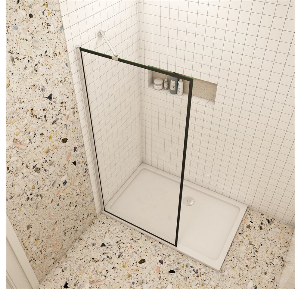 Thumbnail - Duschparadies Duschwand 8mm Nano Glas Walk in Dusche mit Stabilstange Glaswand Dusche, Einscheibensicherheitsglas, (Set)...