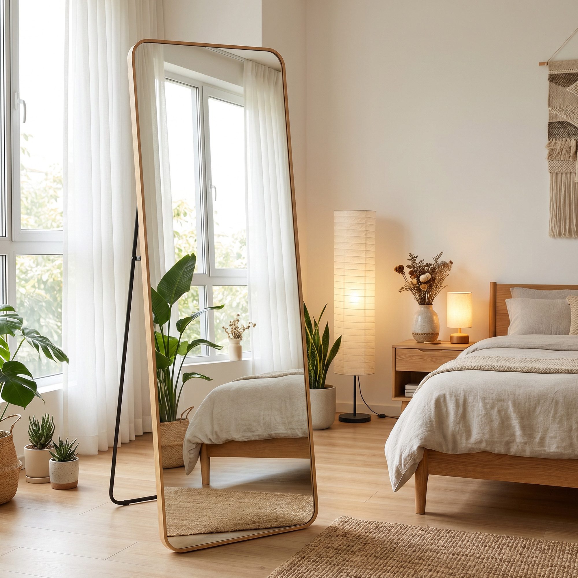 OTTO home Spiegel Standspiegel Addrik, wahlweise in 2 Größen 150x40cm oder 160x50cm (als Wandspiegel und Standspiegel einsetzbar, Rahmen aus Metall), Ganzkörperspiegel mit Sicherheitsglas, in verschiedenen Farben