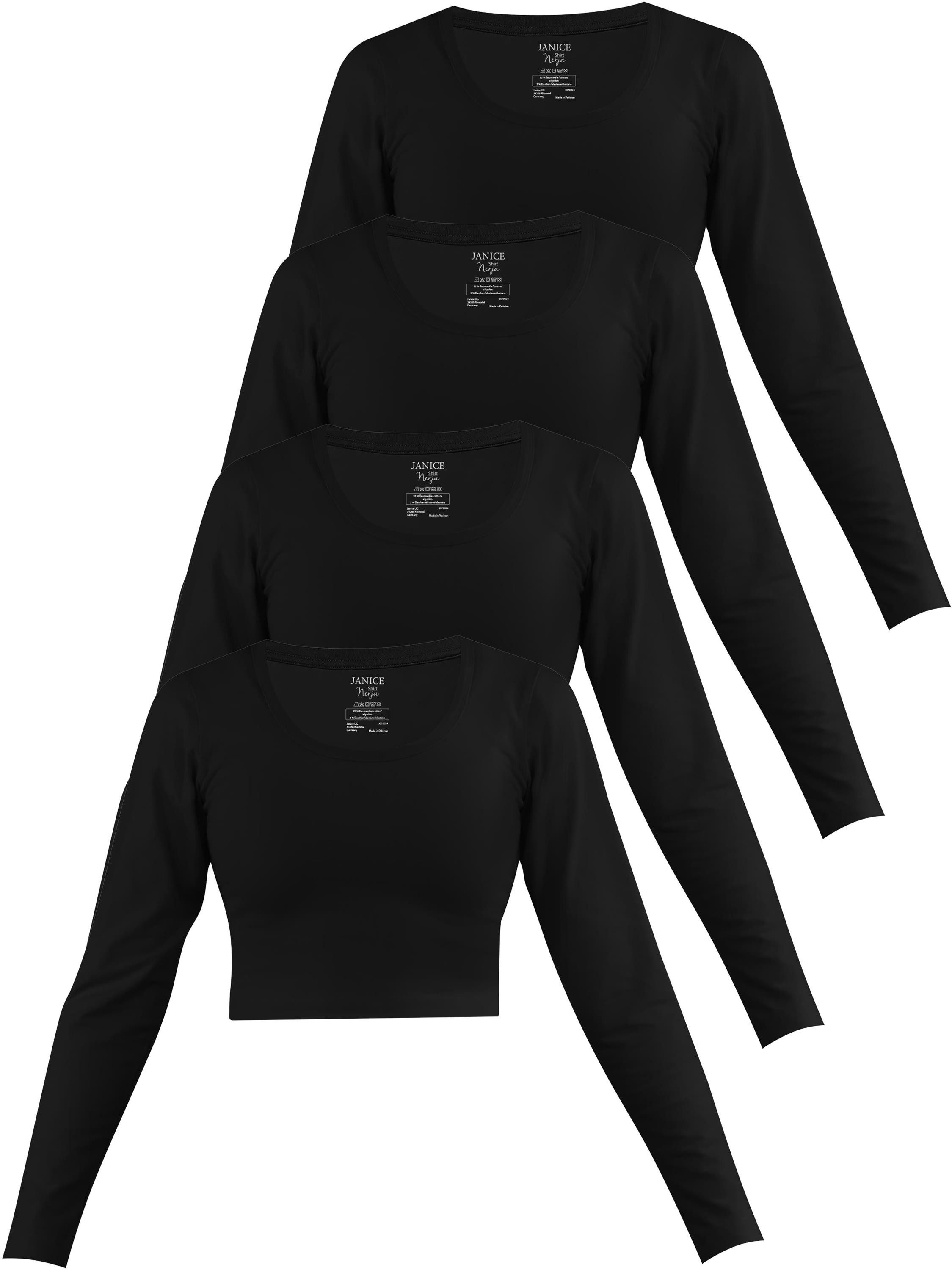 Langarmshirt 4 x Damen crop Langarmshirt Nerja