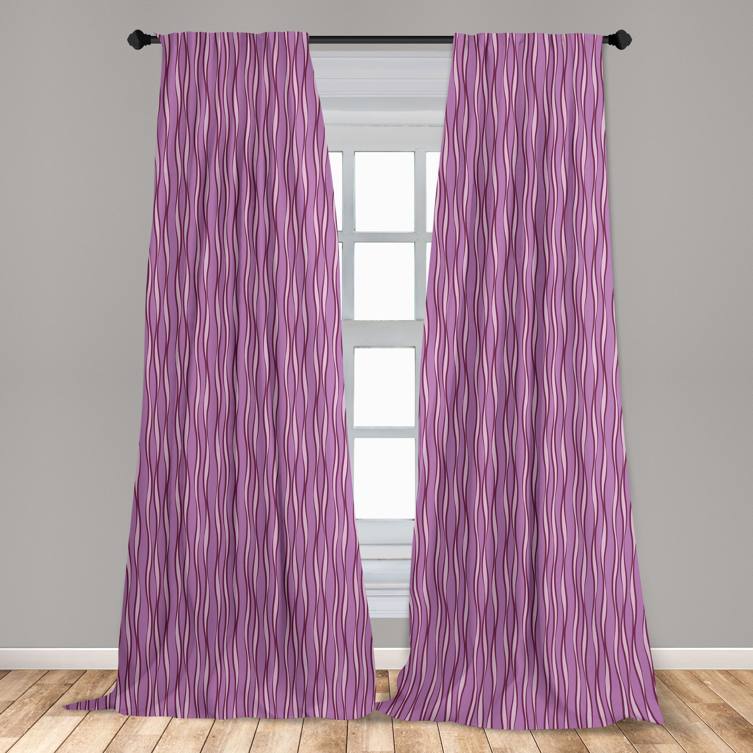 Gardine Vorhang für Wohnzimmer Schlafzimmer Abstract Abakuhaus, Dekor, Wave Kunst Microfaser, Linien Geometrisch