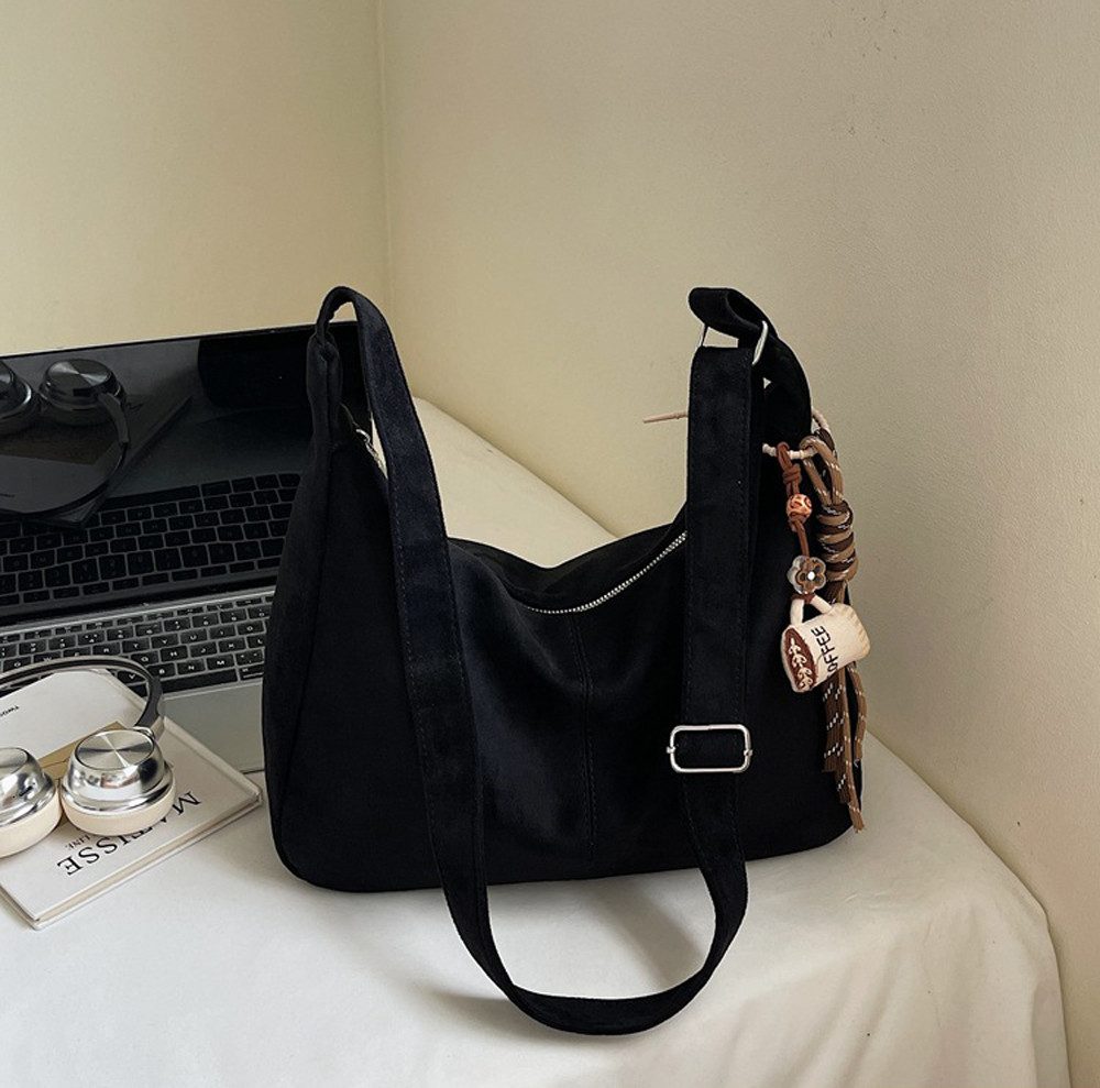 Zaewry Schultertasche Umhängetasche Damen Veloursleder Tasche Damen Crossbody Bag, Crossbag mit verstellbarem Schultergurt für Arbeit Reisen Alltag – Bild 4 von 5