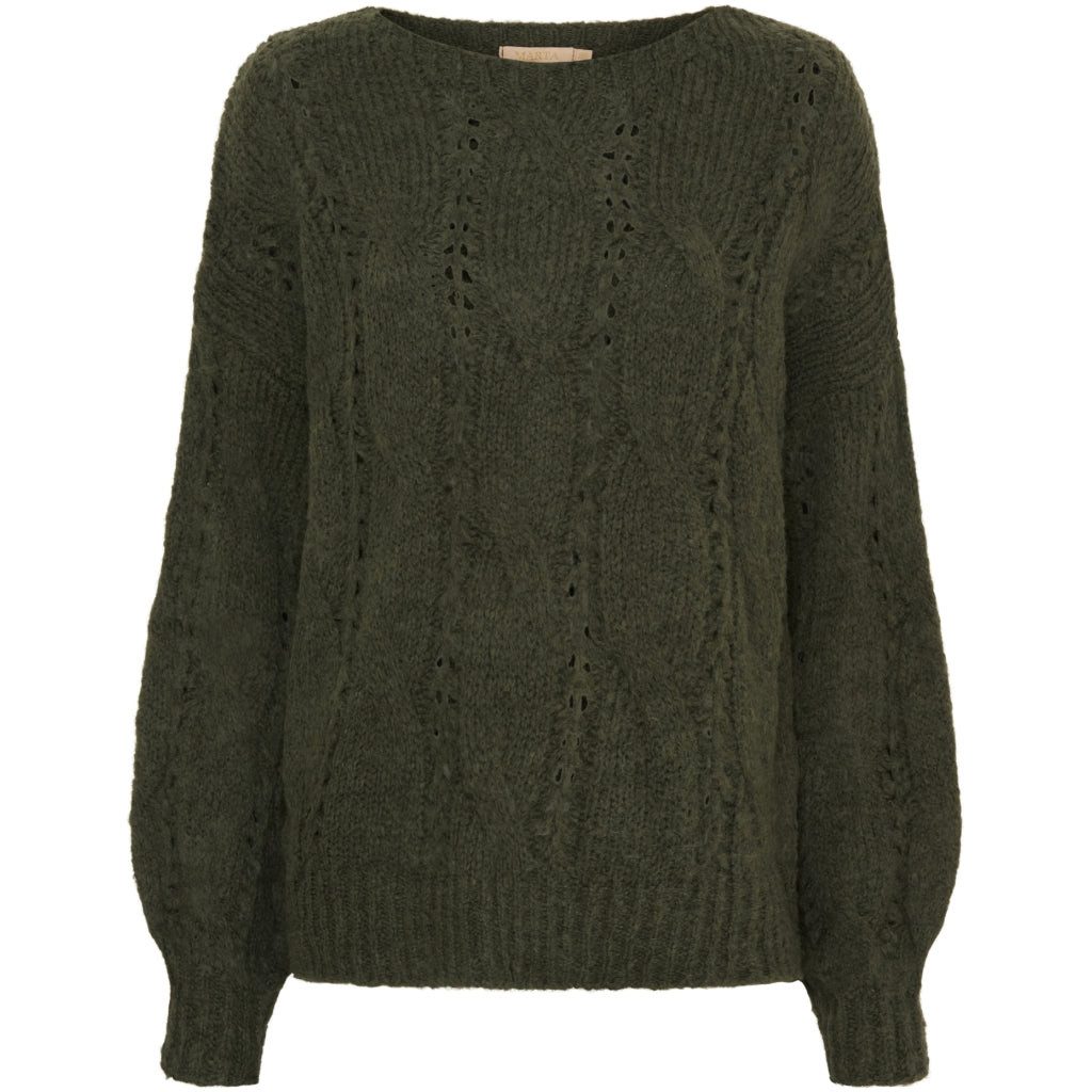 Stillpullover LaMarta-Kuscheliger Militärfarbener Strickpullover