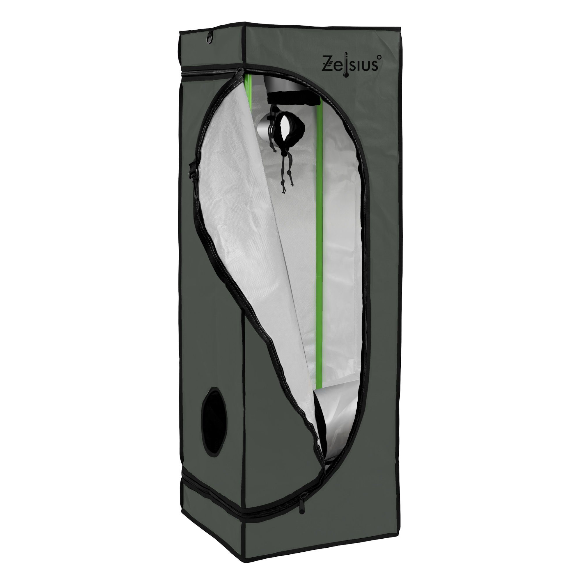 Zelsius Gewächshaus Grow Tent 40 x 40 x 120 cm grau/schwarz Pflanzenzucht I günstig online kaufen