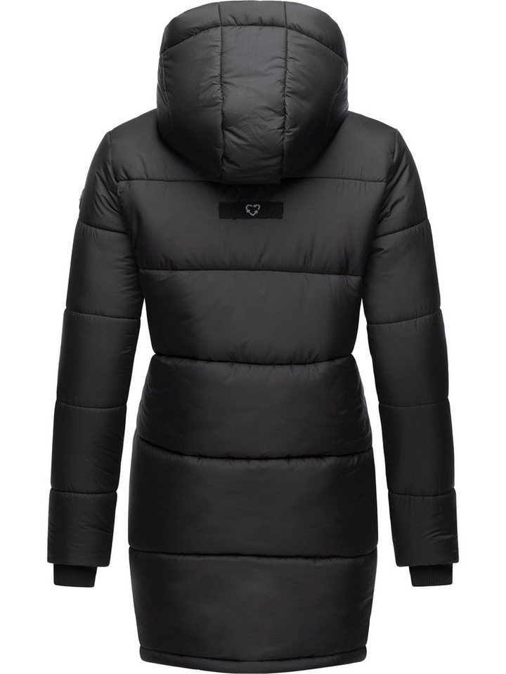 Ragwear Wintermantel Relive Long Remake lange Damen Steppjacke aus recycelten  Materialien