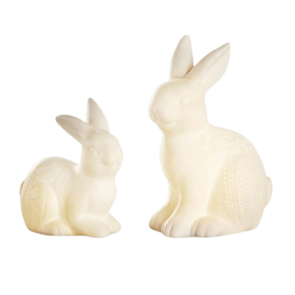 Dekofigur LED Hase Osterhase Hasen Figur Deko Figuren Osterdeko Weiß 2er