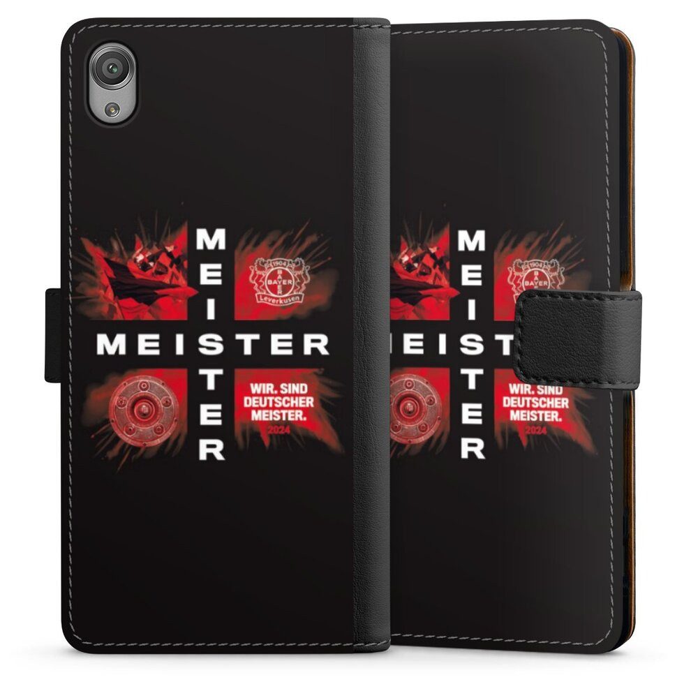 DeinDesign Handyhülle Bayer 04 Leverkusen Meister Offizielles Lizenzprodukt, Sony Xperia X Hülle Handy Flip Case Wallet Cover Handytasche Leder