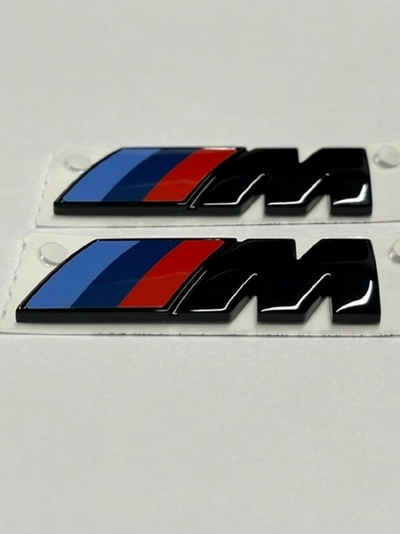 BMW Aufkleber BMW M Emblem Schwarz Glanz Kotflügel Logo Seite M Paket 55x20 LIMITED, (1tlg)