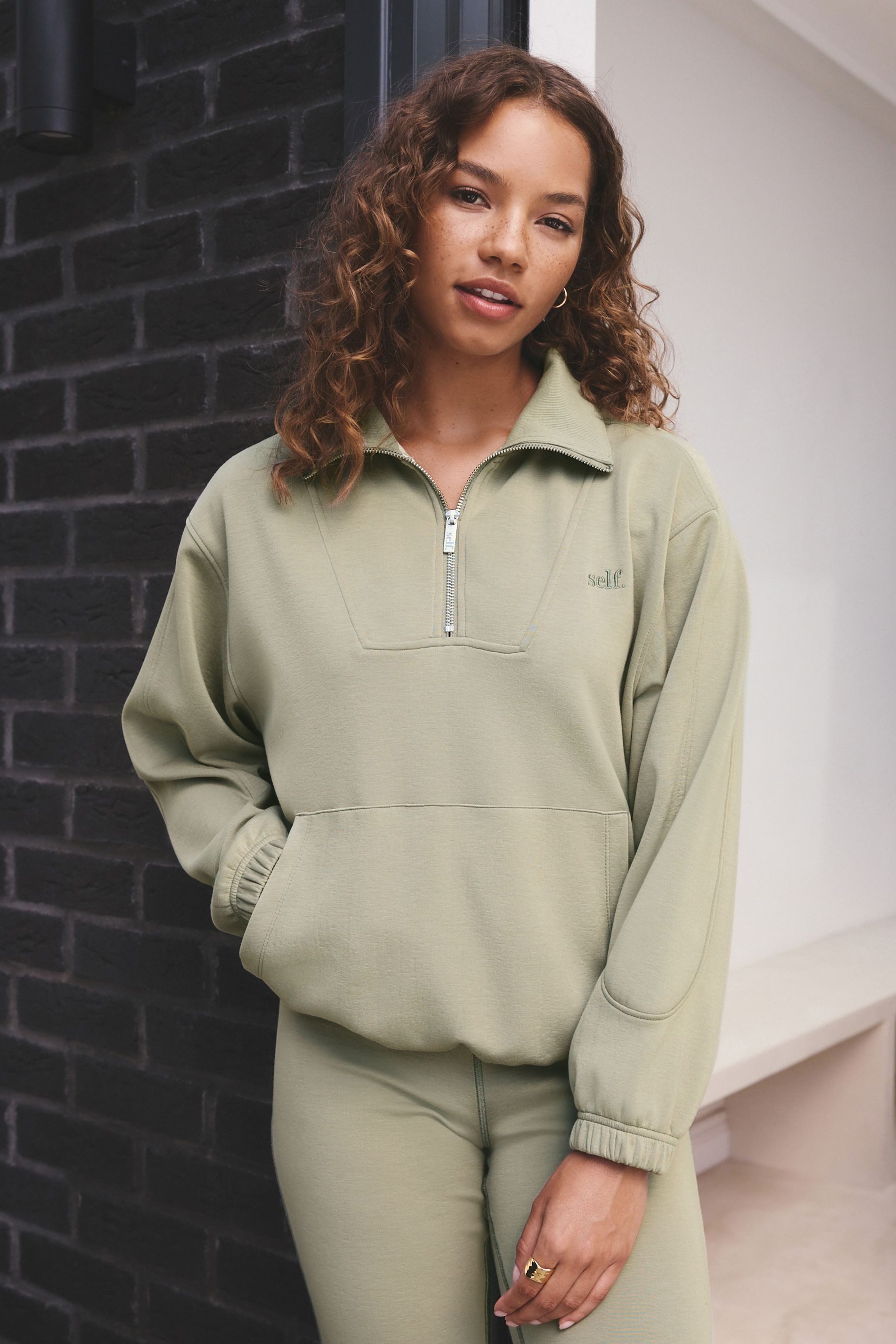 self Sweater Self. Modal-Sweatshirt mit 1/2-Reißverschluss (1-tlg)