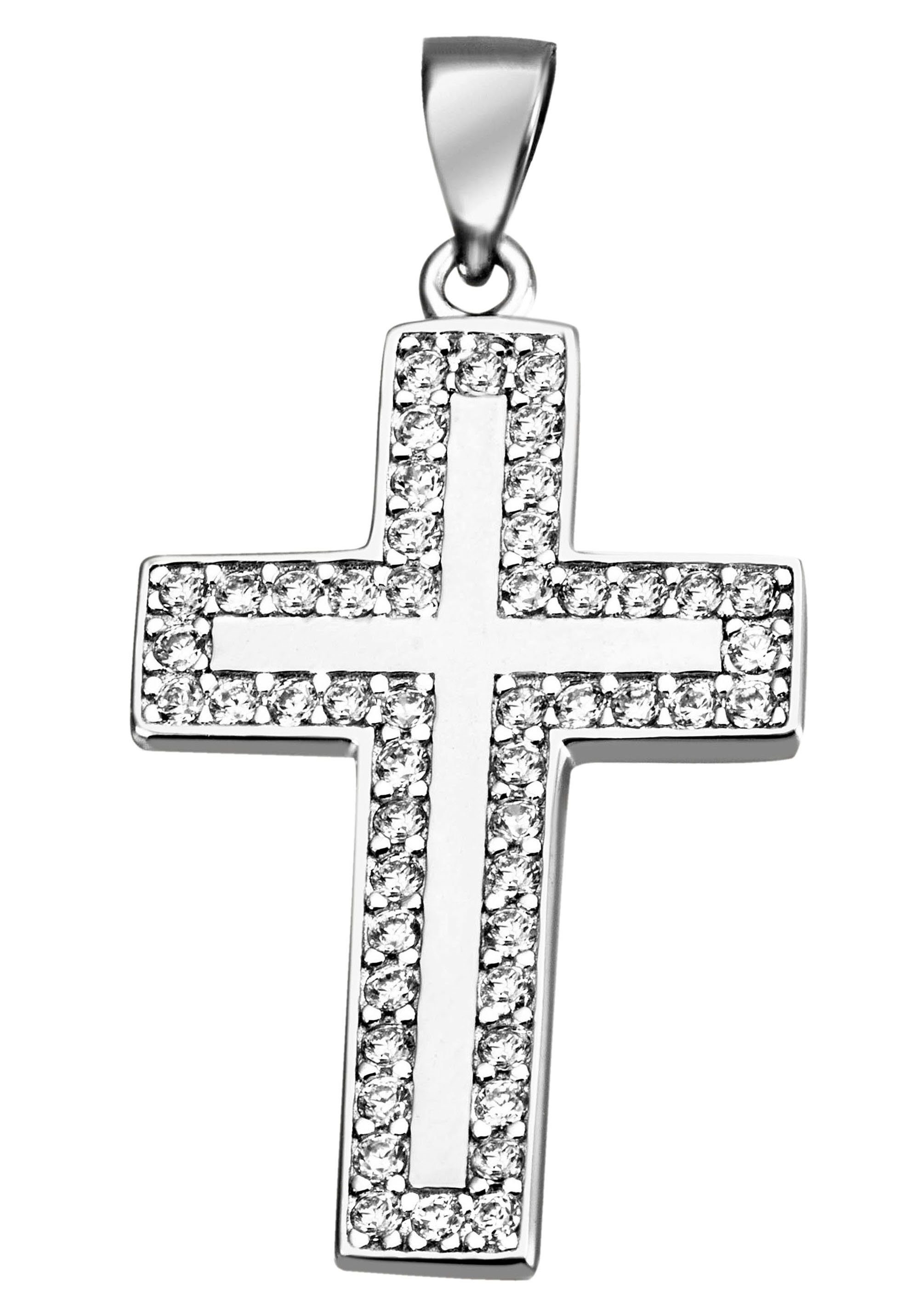 Firetti Kettenanhänger Schmuck Geschenk Silber 925 Halsschmuck Anhänger Kreuz, zu Hoodie, Kleid, Shirt, Jeans, Sneaker! Anlass Geburtstag Weihnachten