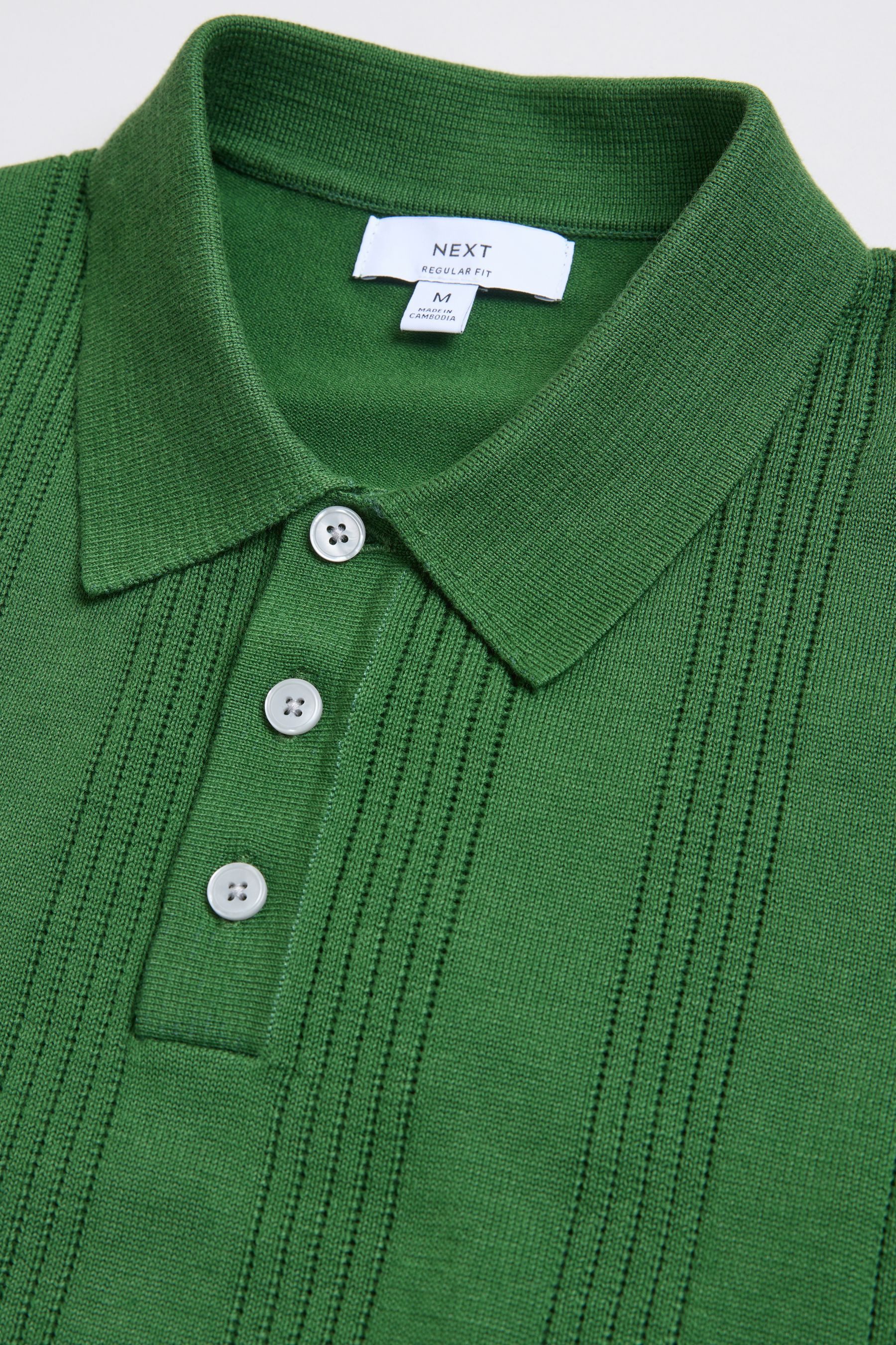Next Poloshirt Regular Fit Poloshirt aus Strick, Pointelle (1-tlg)