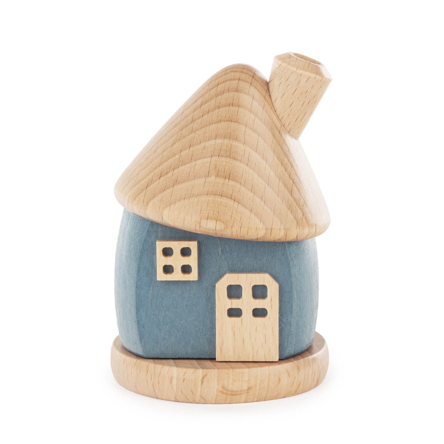 Dregeno Erzgebirge Räucherofen Räucherhaus blau BxHxT 6,5x9,5x6,5cm NEU