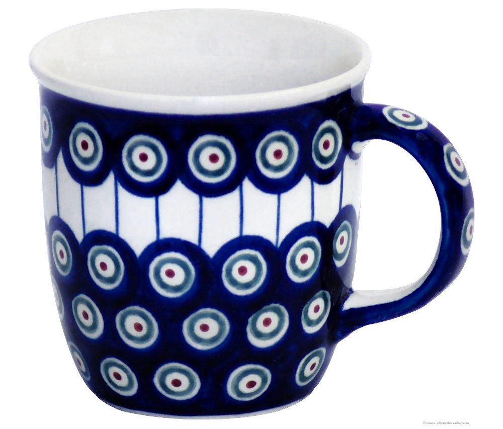 Bunzlauer Keramik Becher Bunzlauer Keramik 350 ml Kaffeebecher Teetasse Pott Ø9,3 cm Dekor 8, Keramik