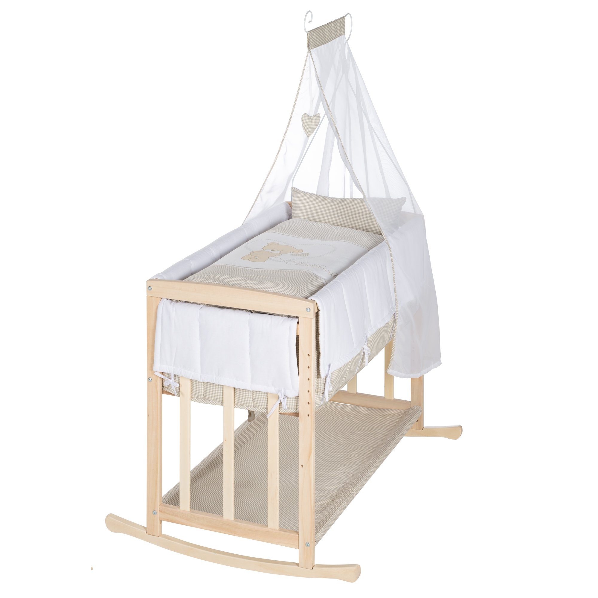 roba® Babybett Stubenbett 4 in 1 - Holz natur - inkl. Matratze & kompletten günstig online kaufen