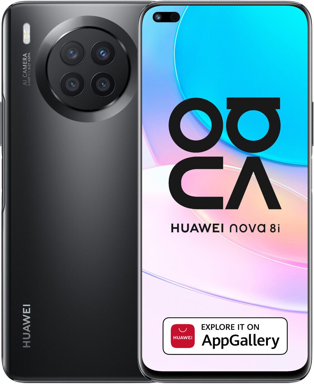 Huawei Huawei Nova 8i Dual Sim NEN-LX1 128GB Starry Black Neu OVP Smartphone (16.94 cm/6.67 Zoll, 128 GB Speicherplatz, 64 MP Kamera, 64 MP Kamera, 66W Laden, Dual-SIM, Face Unlock, Full HD+ Display)