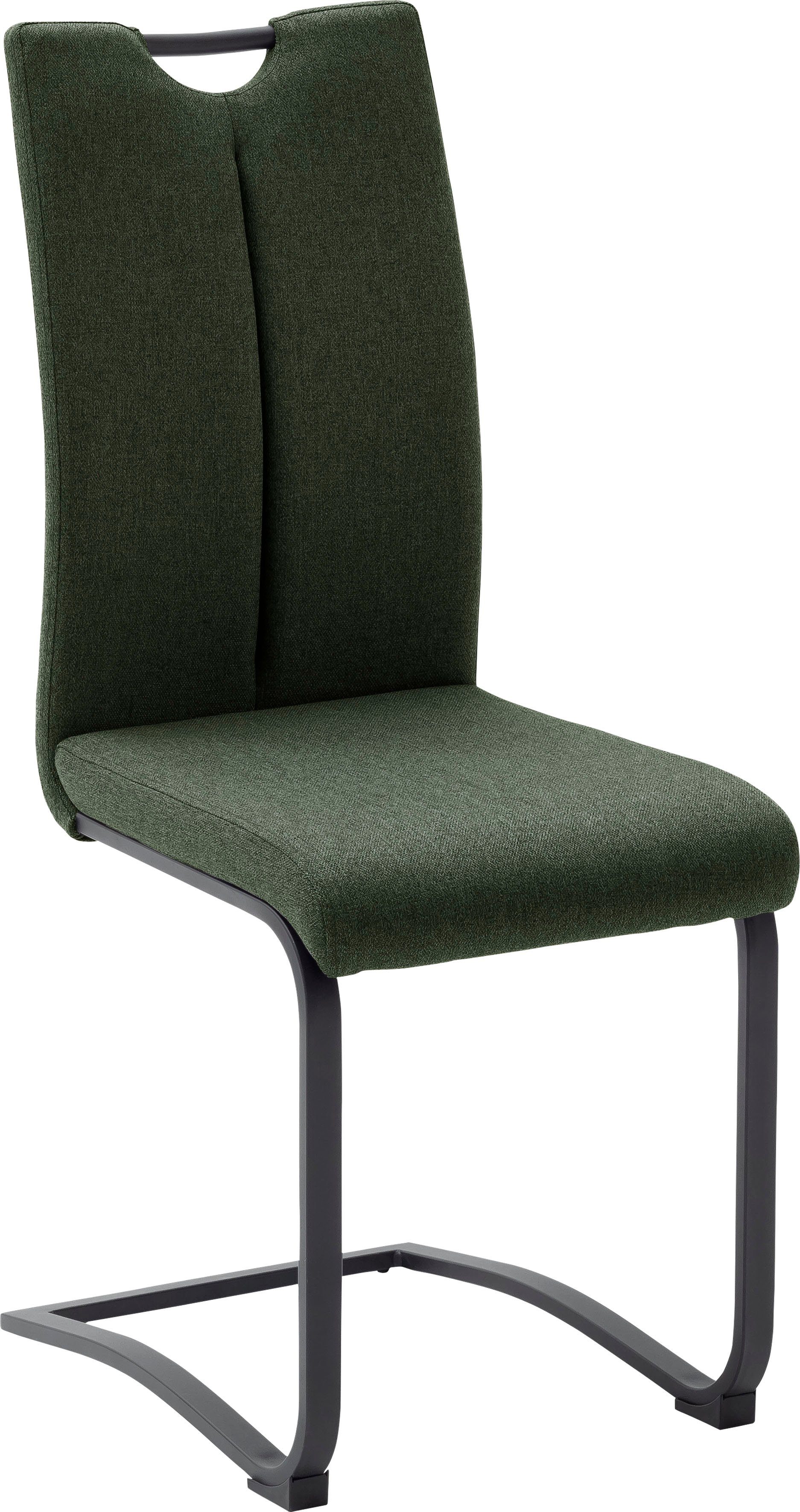 furniture 4-er St), mit 4 Sambia MCA Set, | Stoffbezug und Stuhl 120 belastbar bis kg (Set, Griffloch, Freischwinger Grün Olive