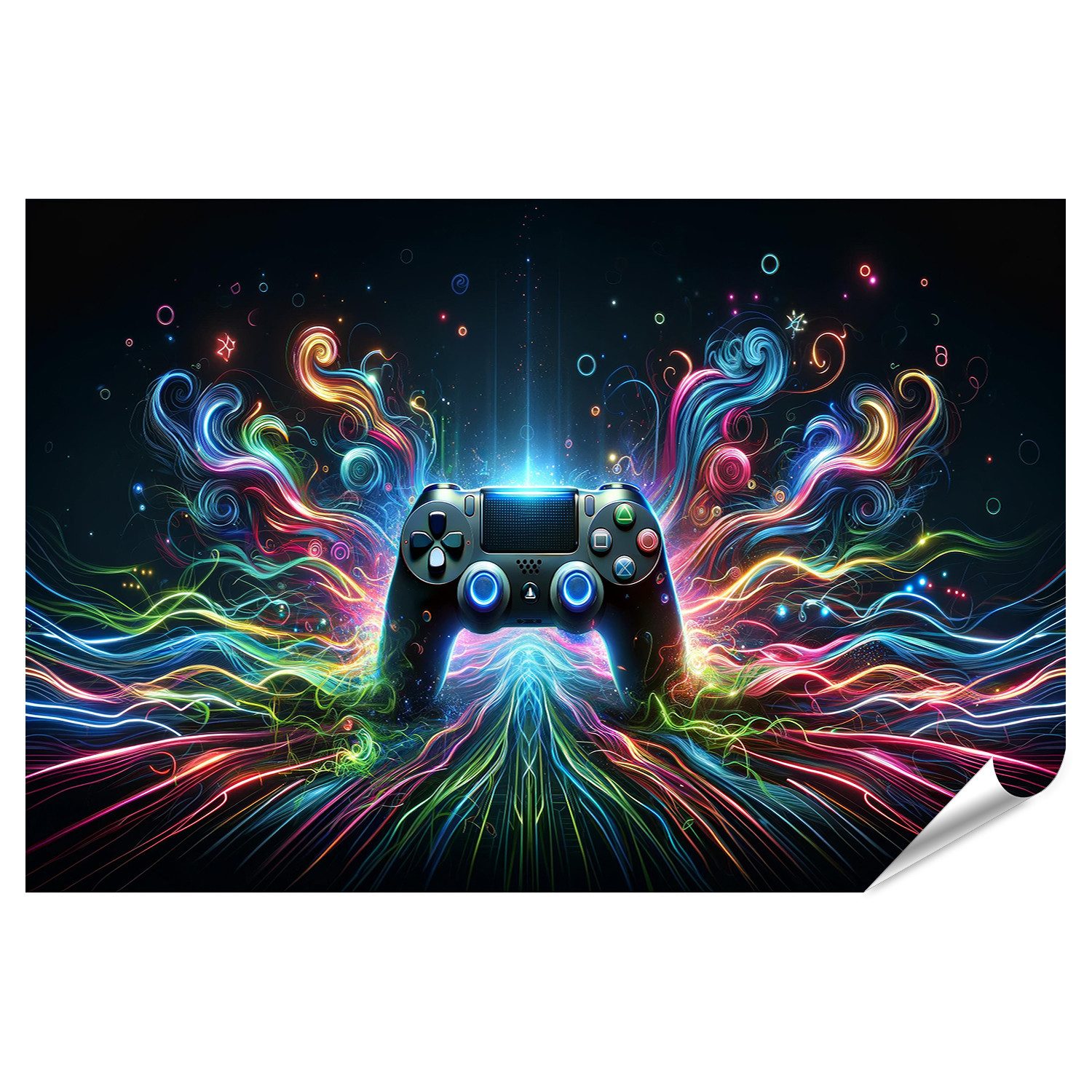 Poster Zentraler Gaming-Controller leuchtend Bilder