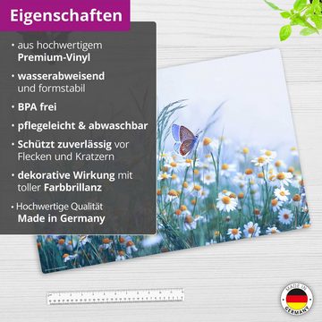 cover-your-desk.de Schreibtischunterlage abwaschbar - Wiesenblumen - aus premium Vinyl - Made in Germany, (1 tlg)