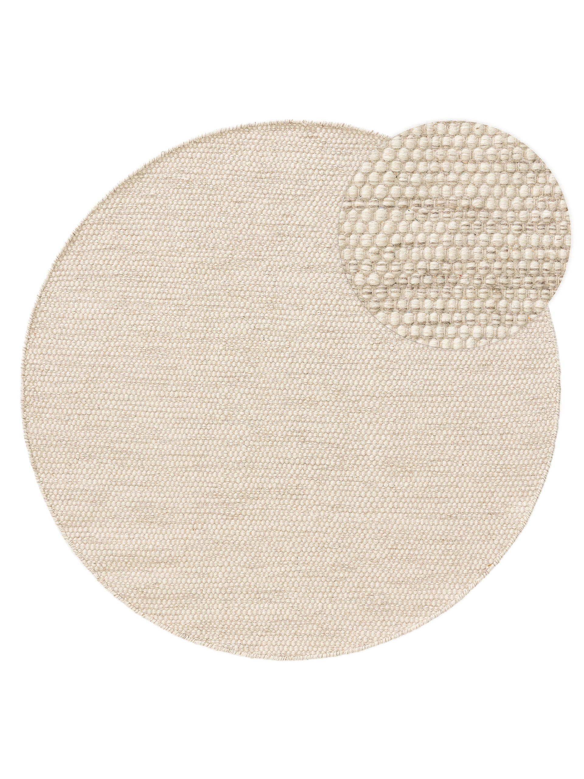 Wollteppich Rocco, benuta, rund, Höhe: 5 mm, Kunstfaser, Berber, Ethno-Style, Wohnzimmer