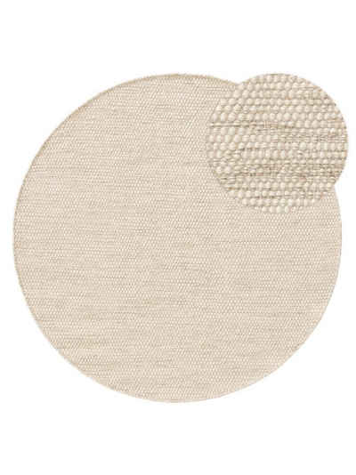 Wollteppich Rocco, benuta, rund, Höhe: 5 mm, Wolle, handgewebt, Wohnzimmer