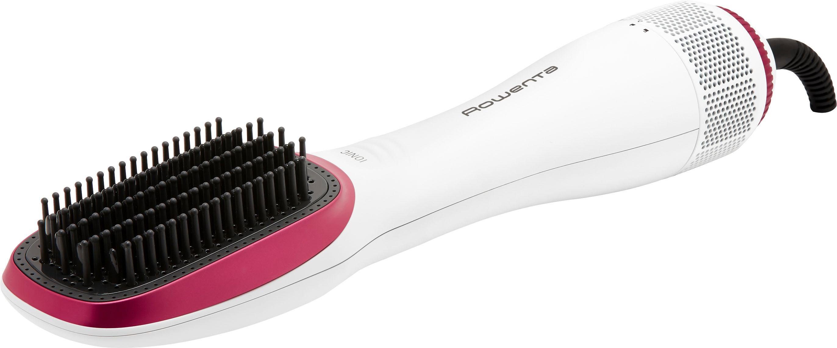 Rowenta Warmluftbürste Wonder Air Brush, 900 Watt, Ionen-Funktion, 3 Temperaturstufen, Aufbewahrungstasche, Haarstyler, weiß/rosa, 12 x 10 x 40,5 cm, CF6220