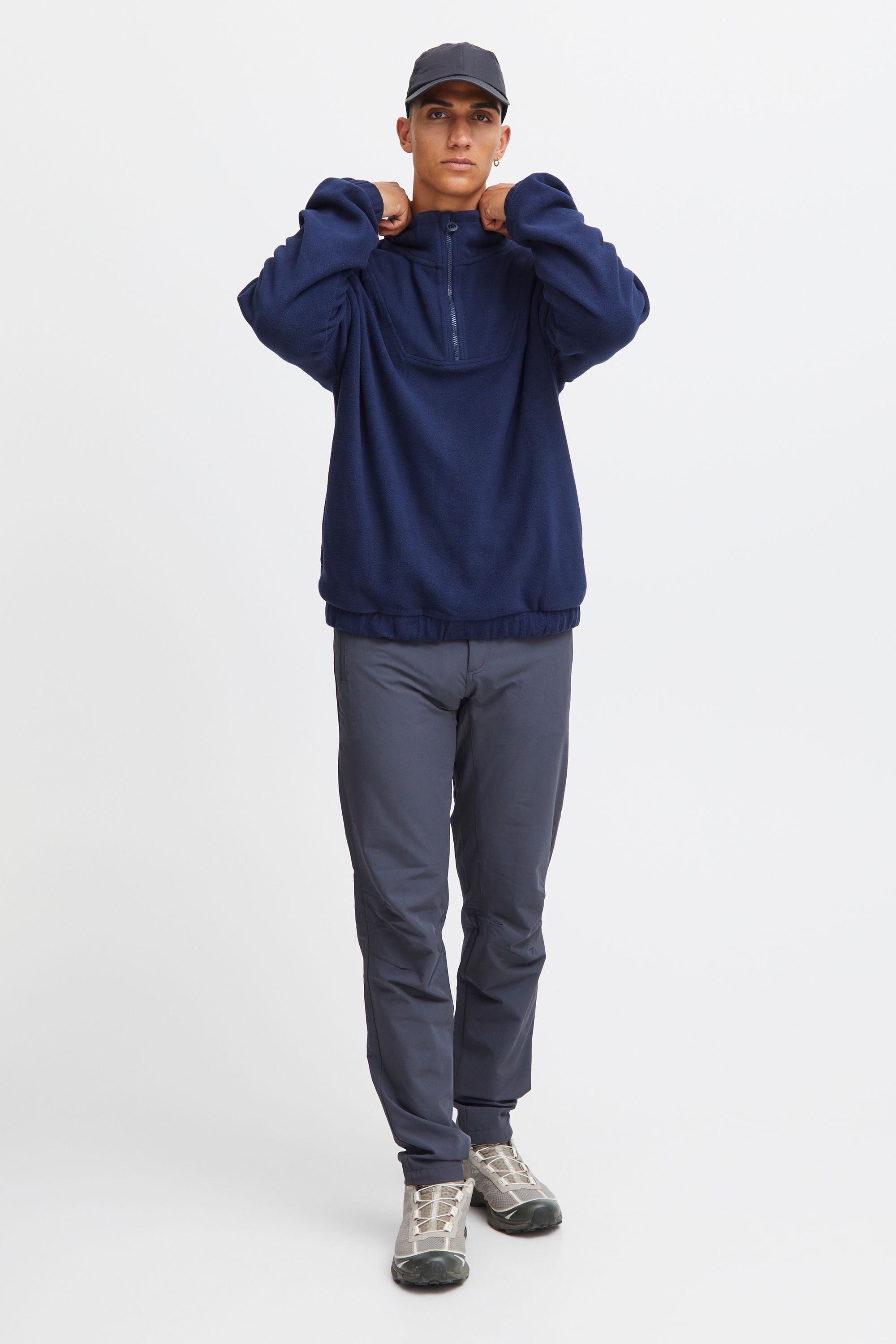 North Bend Troyer NBCotus M Modischer Fleecepullover mit Troyer Kragen