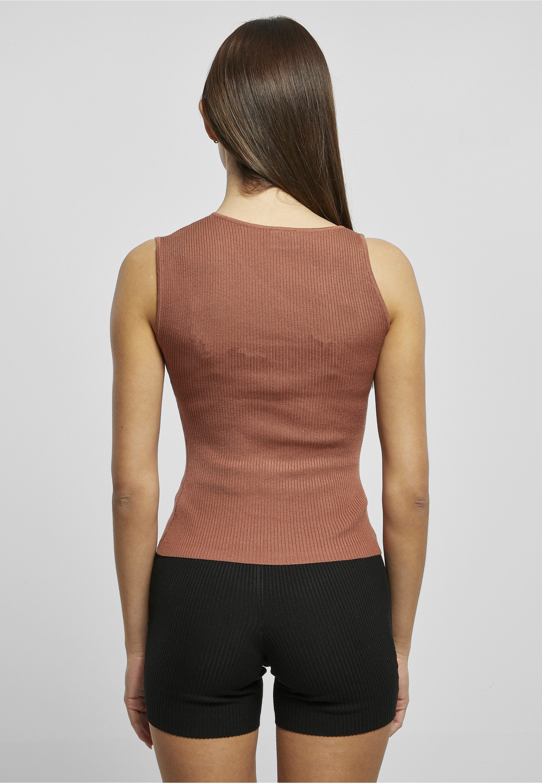 URBAN CLASSICS Yoga & Relax Shirt Urban Classics Damen Ladies Rib Knit Asymmetric Top (1-tlg)