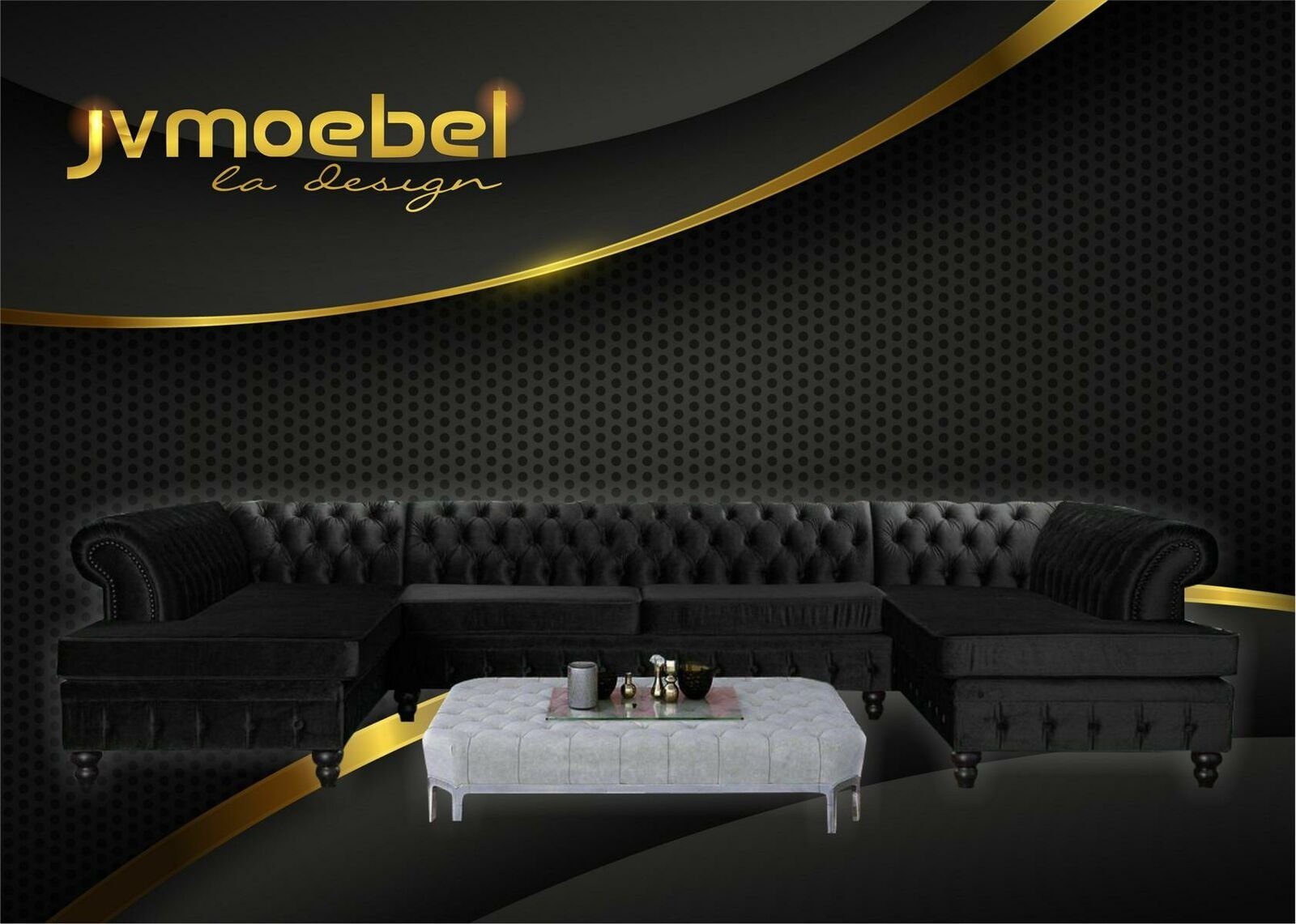 JVmoebel Couchtisch Modern Design Luxus Couchtisch Textil Chesterfield Wohnzimmertisch, Modern Design Luxus Couchtisch Textil Chesterfield Wohnzimmertisch