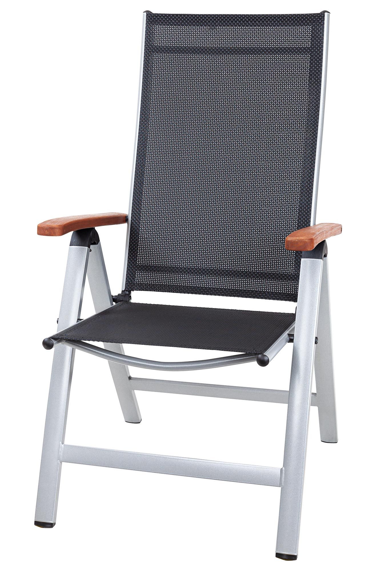 Sun Garden Gartenstuhl Klappsessel Elba S006-M17 silber-schwarz Aluminium Sun Garden