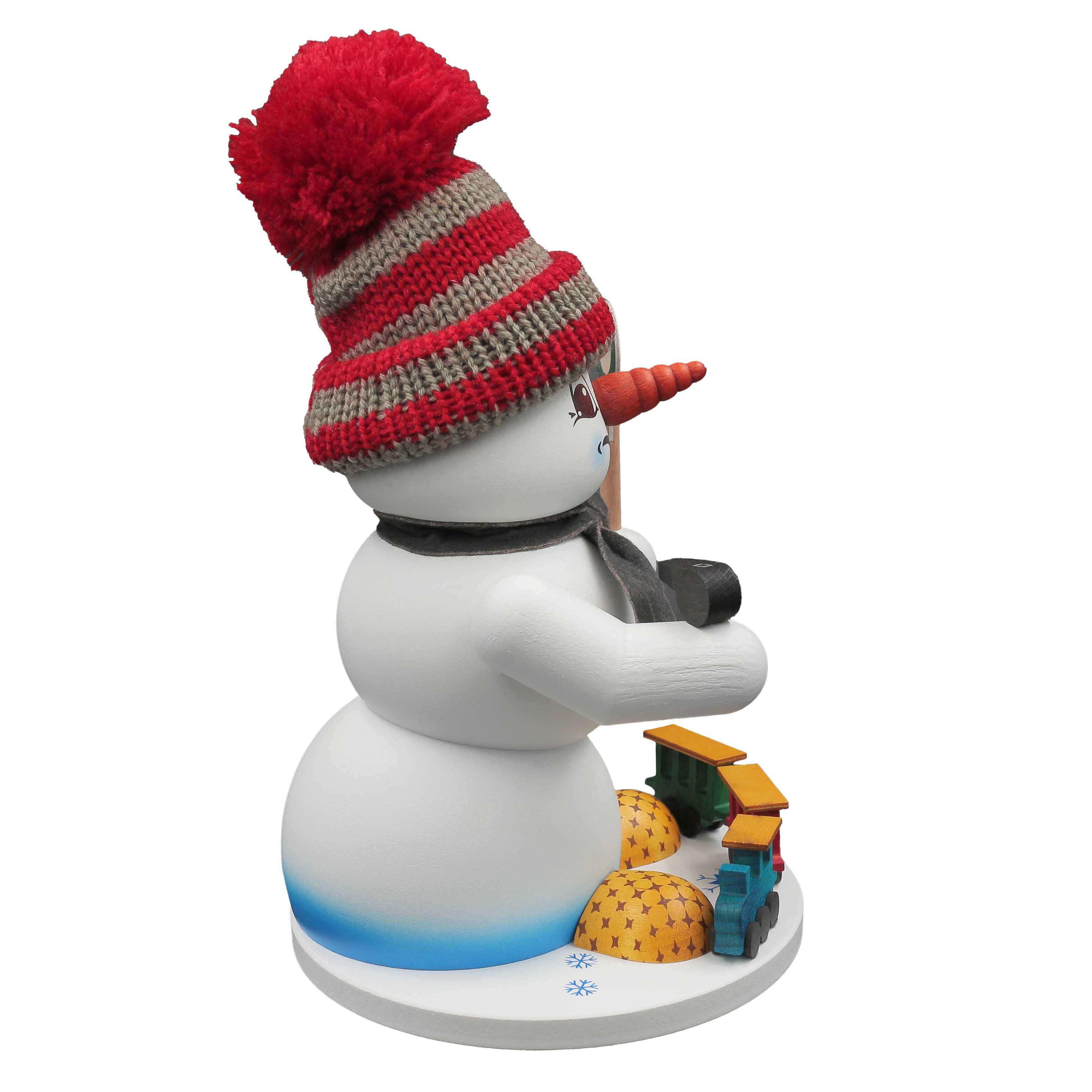 Schweda Räuchermännchen - Schneemann Weiß 19 cm - Eisenbahner