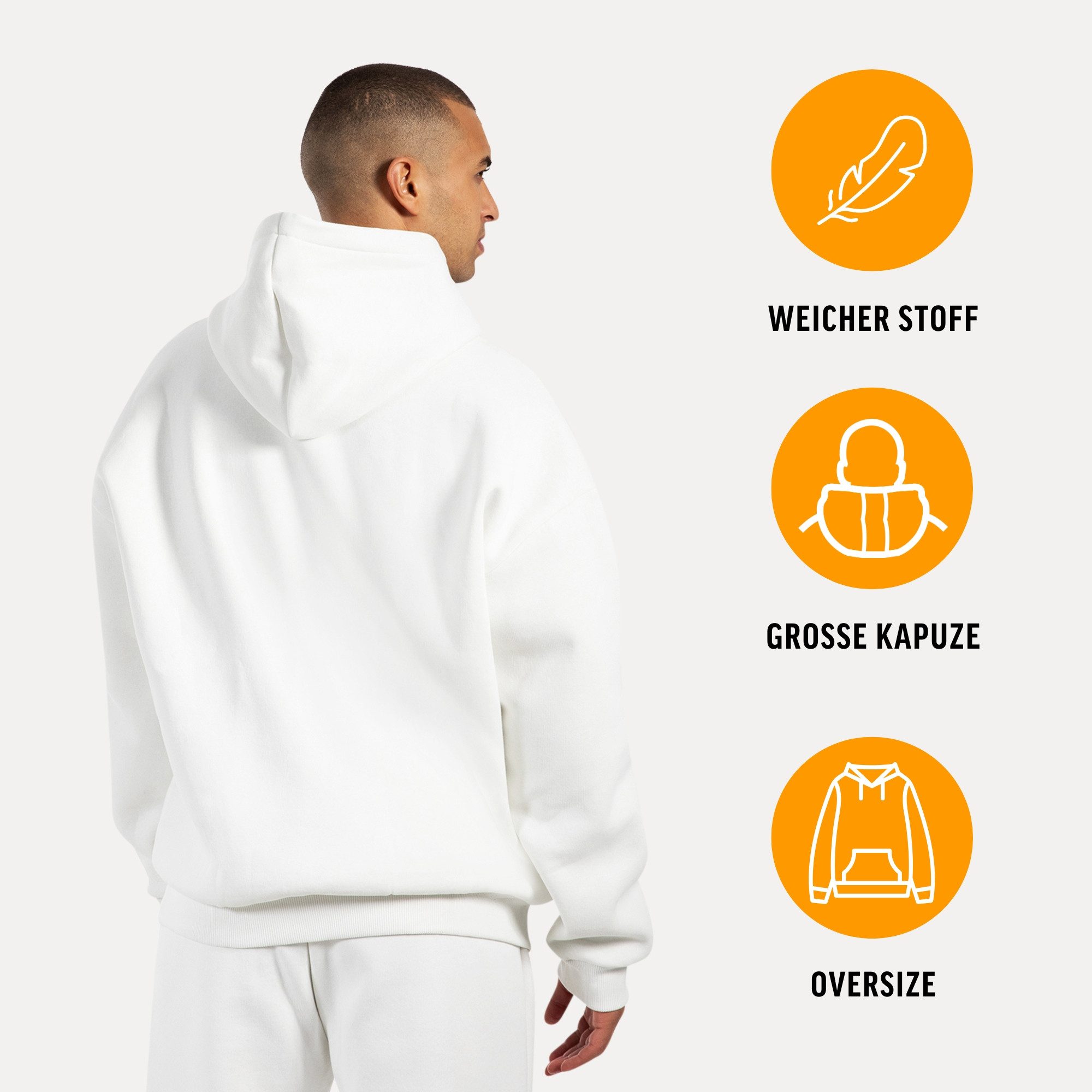 Smilodox Hoodie Kayson, Oversize Kapuzenpullover, Frontprint, große Kapuze günstig online kaufen