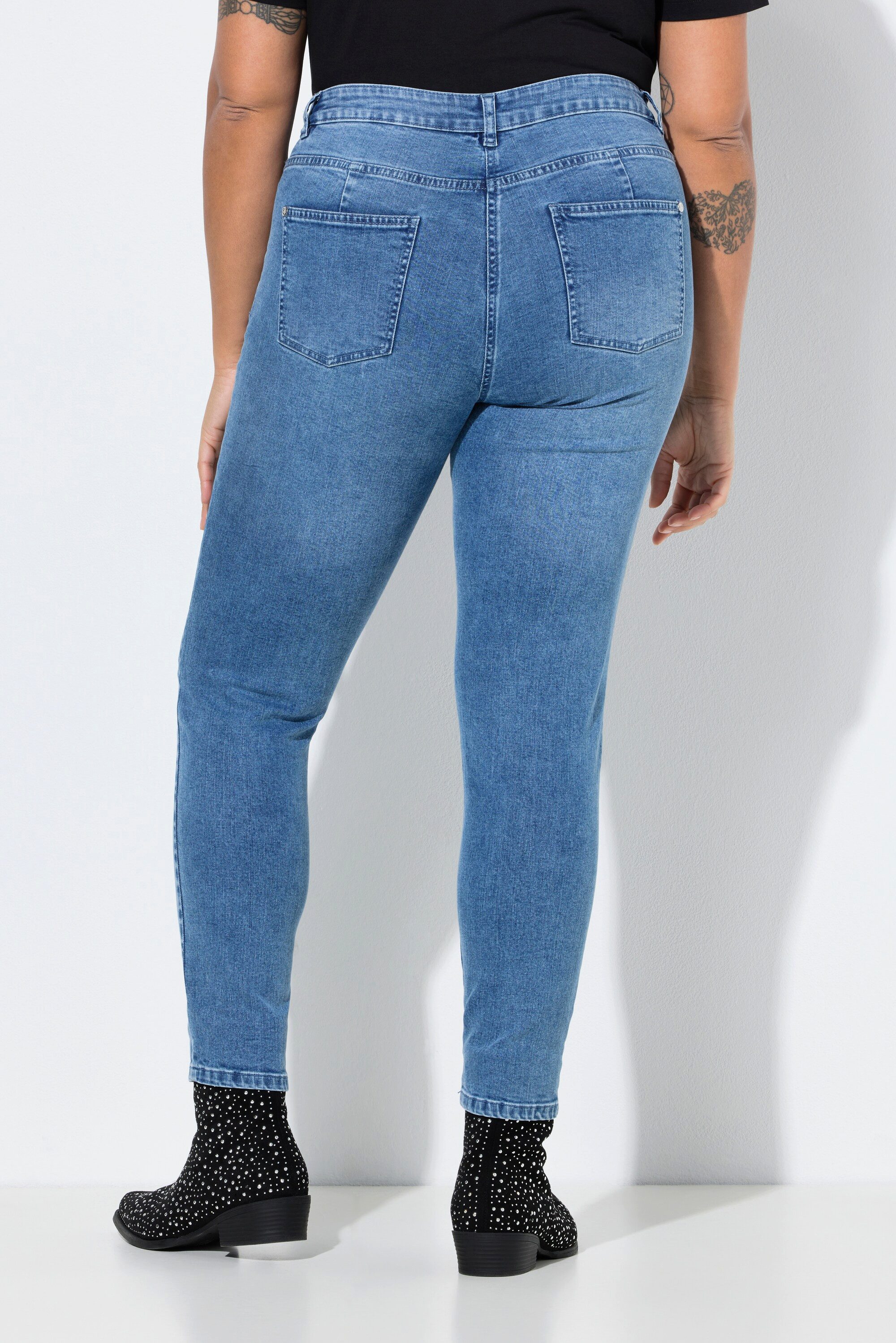 Angel of Style Regular-fit-Jeans Jeans Slim Fit 5-Pocket Leo-Patches