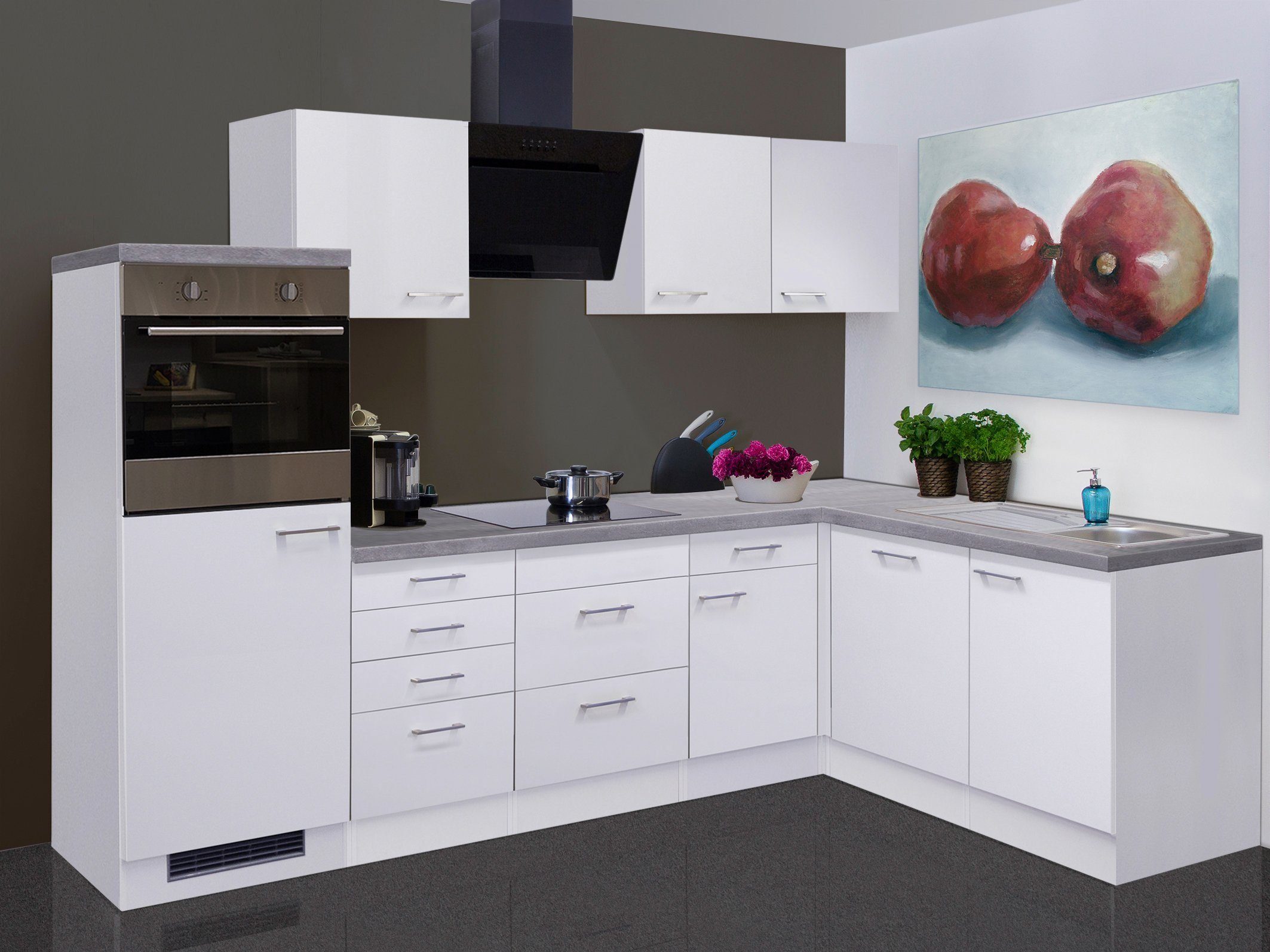 Flex-Well Küchenzeile E-Geräten, 170 x cm Gesamtbreite Kopenhagen, mit 280