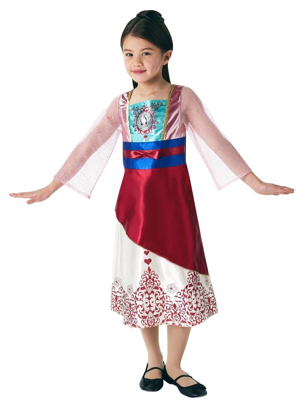 Rubie´s Kostüm Disney Prinzessin Mulan Glitzer Kinderkostüm, Werde zur Disney Princess mit jeder Menge Glitter!