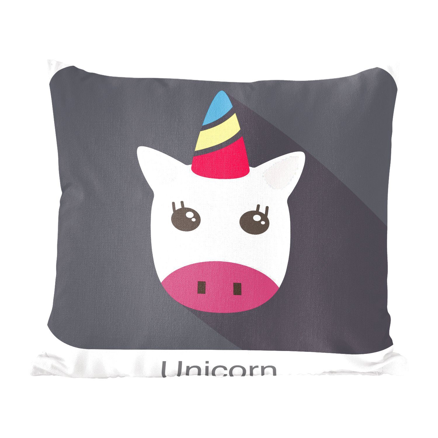 Schlafzimmer, Einhorn Kinder Dekokissen Füllung für MuchoWow Zierkissen Deko, Illustration, Wohzimmer, Sofakissen mit Logo