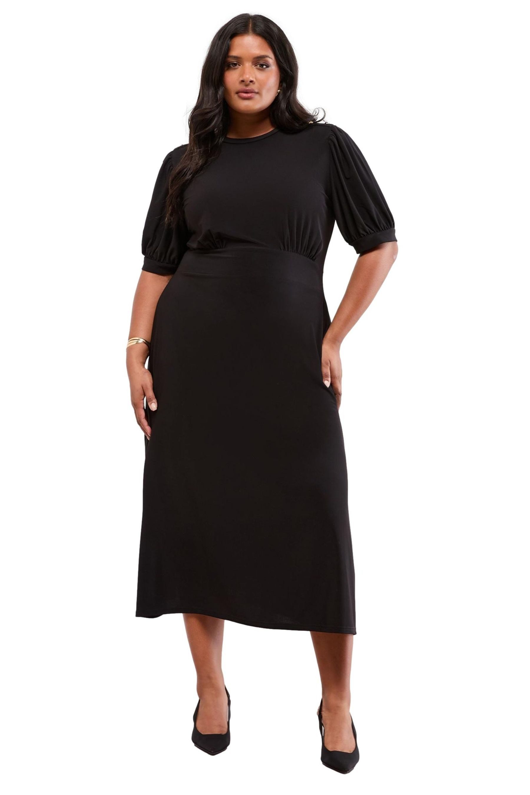 Midikleid Lipsy Jersey-Midikleid mit Uniformknöpfen, Curve