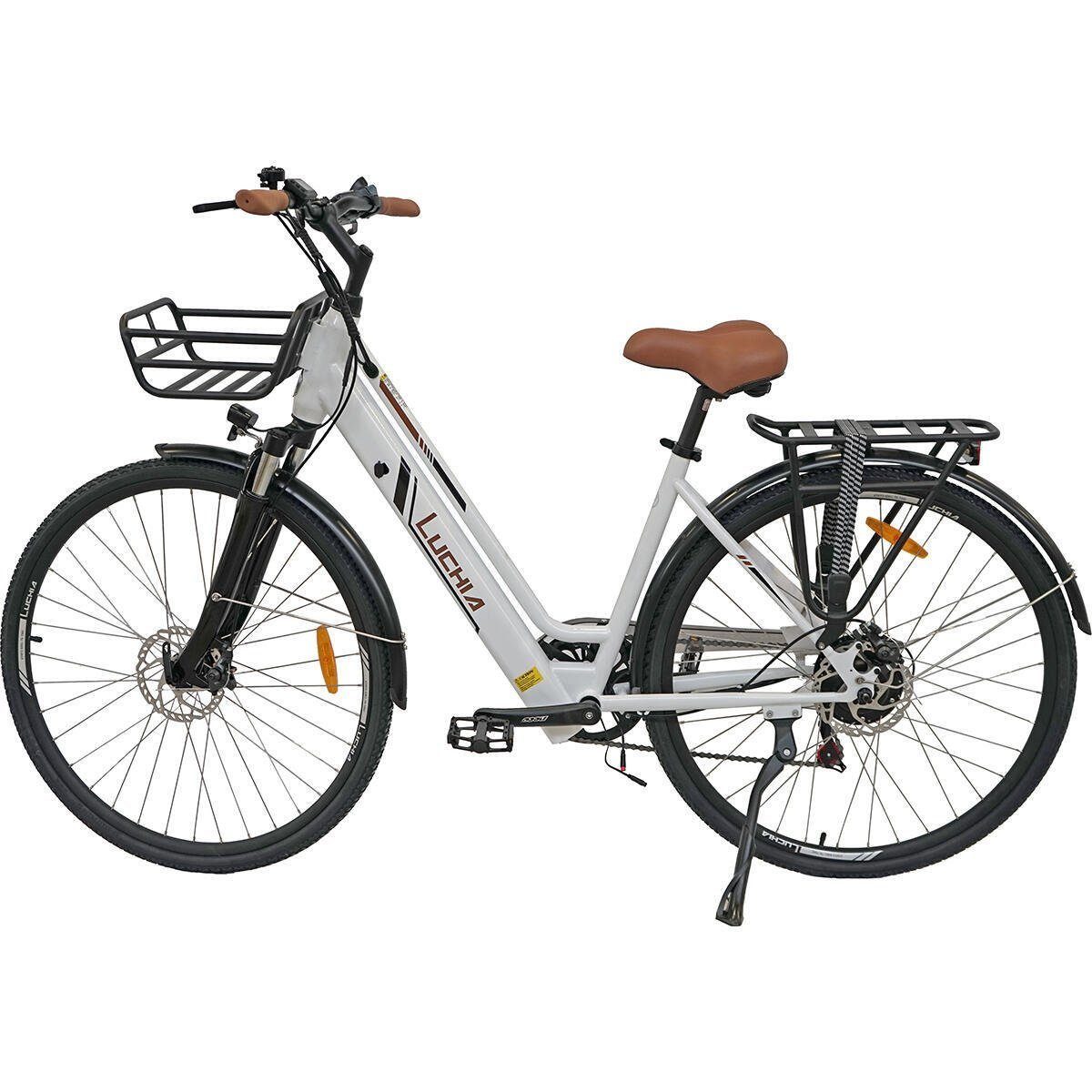 Gotagee E-Bike Elektrofahrrad SHIMANO 6, E-Bike, 1317009 (set) Rahmen SHIMANO, 6 Weiß Gang Stahl, 27,5-Zoll-Rad 1 Heckmotor